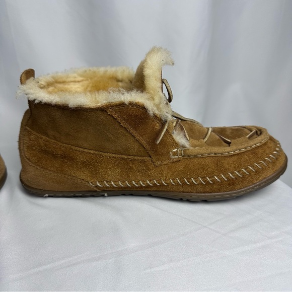 LL Bean Men's Wicked Good Lodge Chukkas Booties Moccasins Brown Size 10 Medium - Picture 10 of 14